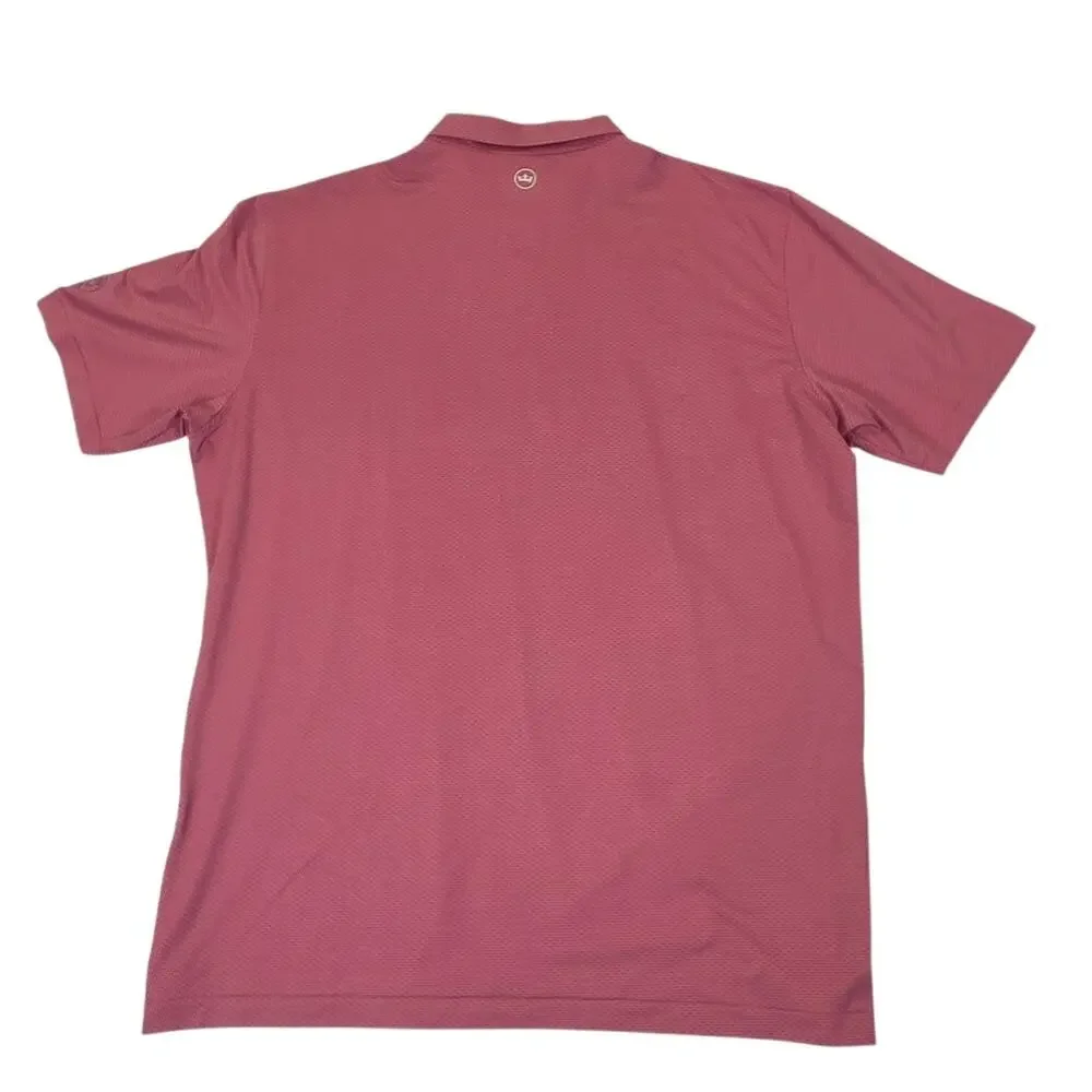 Peter Millar Crown Crafted Mens XL Polo Shirt Golf Short Sleeve Micro Print Pink